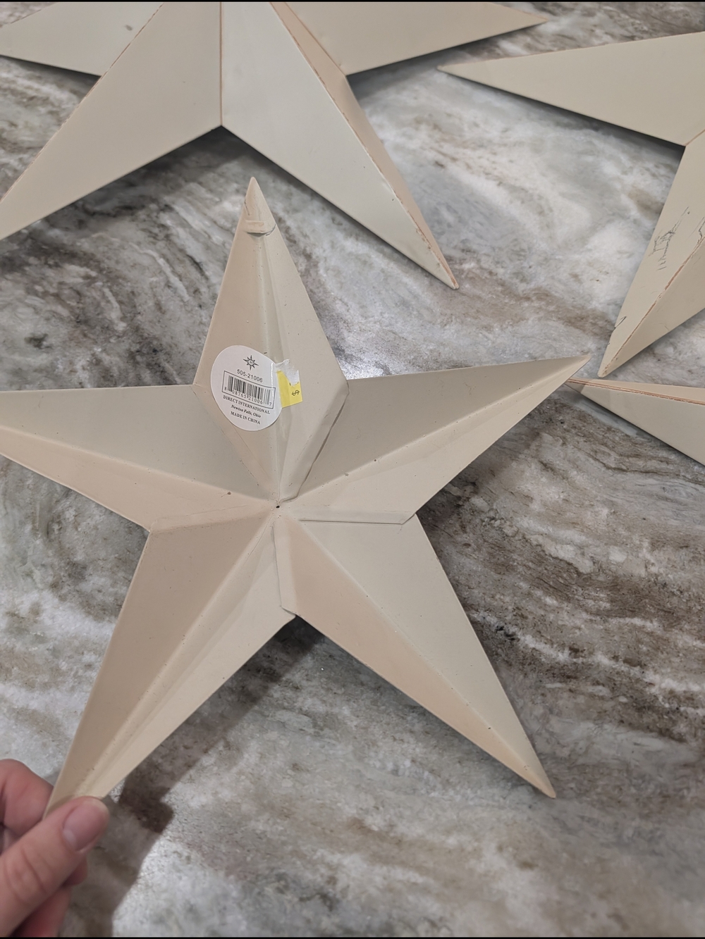 Four Cream Star Wall Accents - Picture 5 of 7